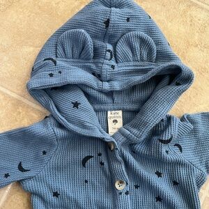 Kate Quinn Blue Waffle Knit Baby Hoodie